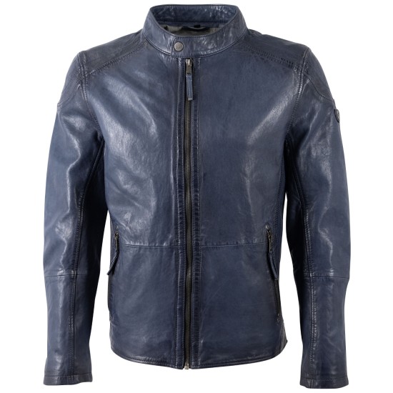 Geaca de Piele Barbati Mauritius Albastra MMBaydo