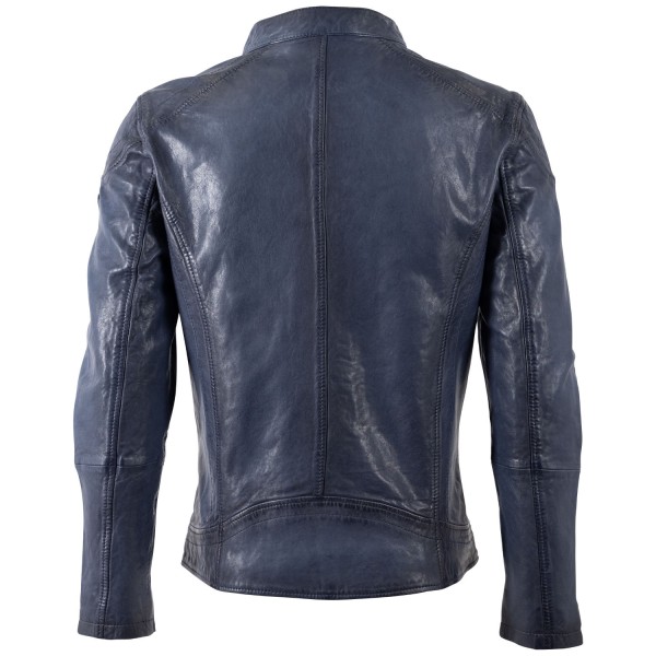 Geaca de Piele Barbati Mauritius Albastra MMBaydo