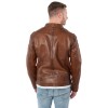 geaca de piele barbati Mauritius MMBaydo coniac regular fit stil biker