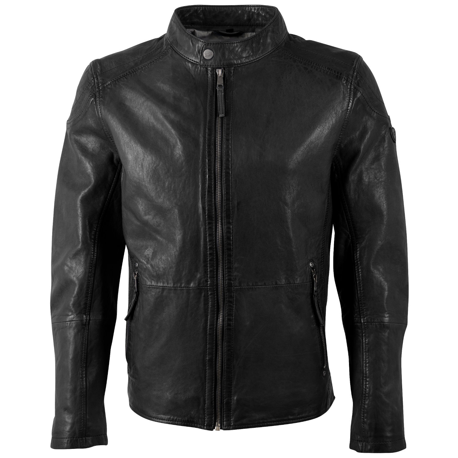 Geacă de piele bărbați Mauritius MMBaydo – neagră, design biker modern Geacă de piele bărbați Mauritius MMBaydo neagră, piele naturală, stil biker