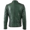 geacă biker bărbați Mauritius MMBaydo verde din piele naturală cu guler stand-up și fermoar
