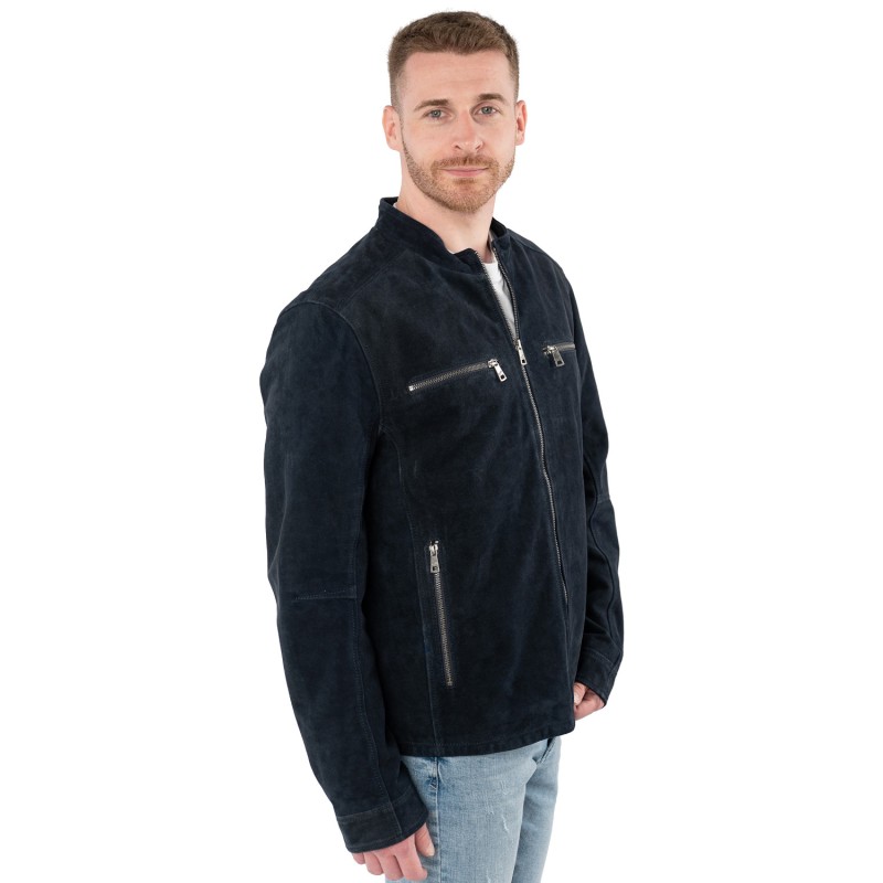 Geaca de Piele Barbati Mauritius Bleumarin MMBerat