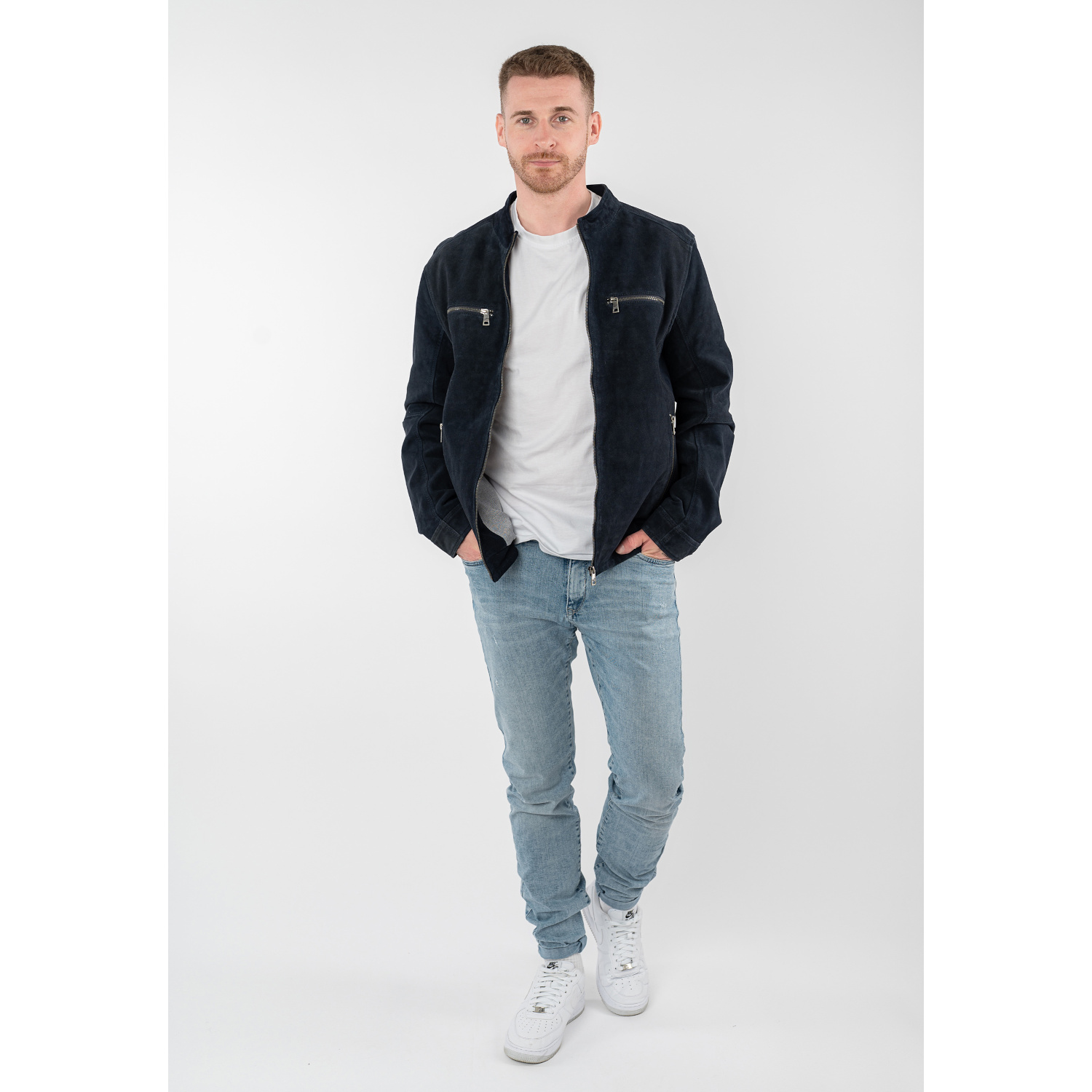 Geaca de Piele Barbati Mauritius Bleumarin MMBerat