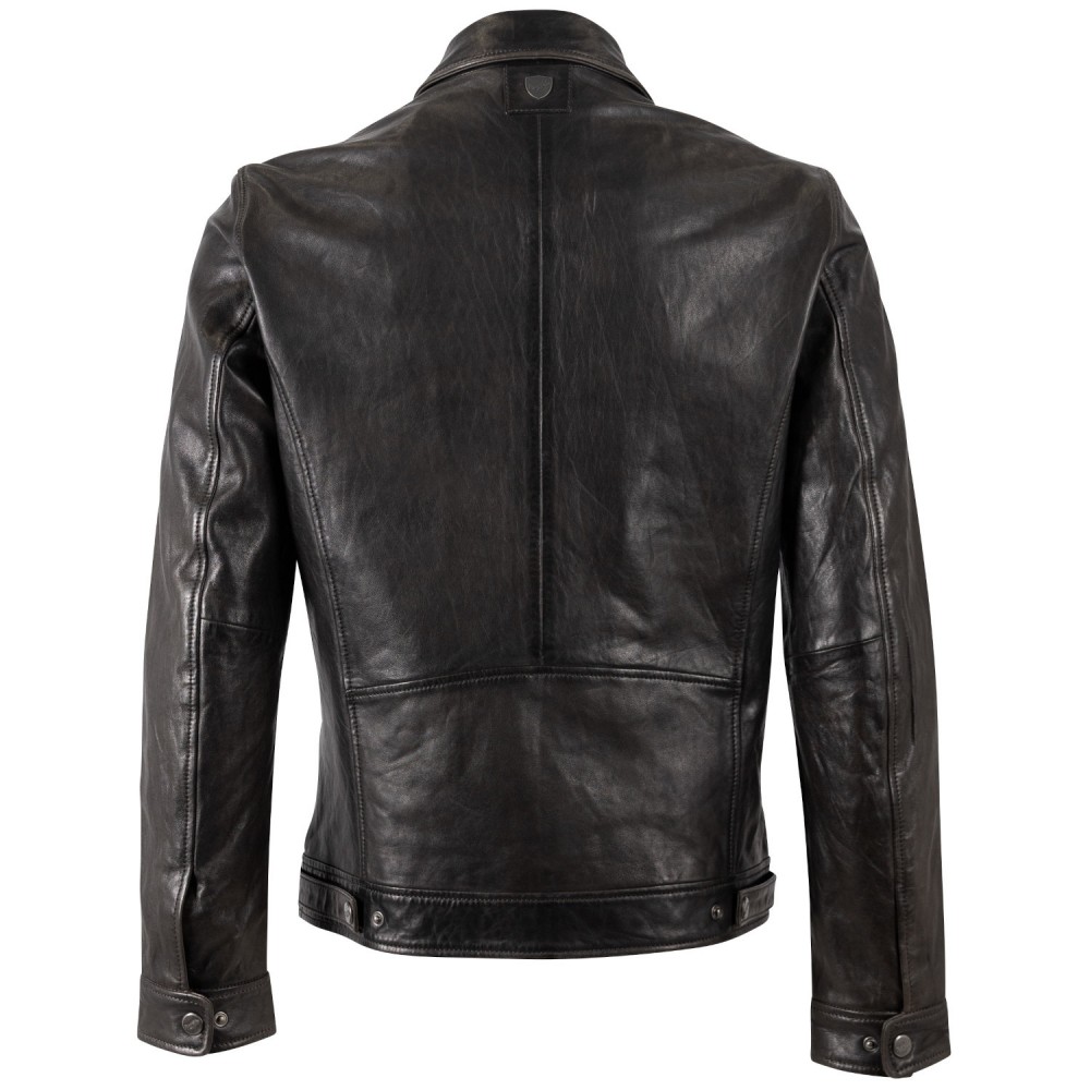 Geaca de Piele Barbati Mauritius Antracit Inchis MMBerink