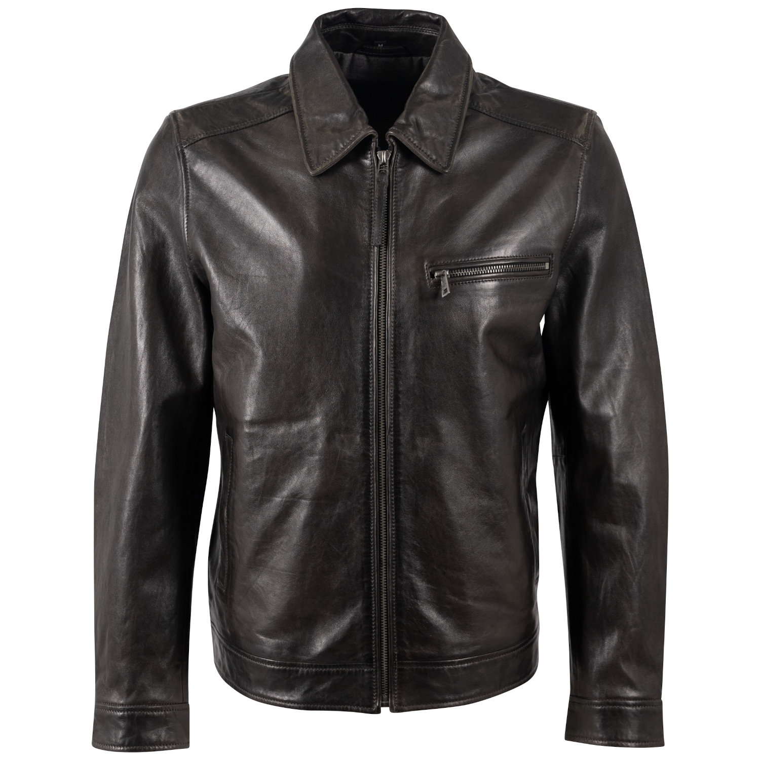 Geacă de piele bărbați Mauritius MMBerink antracit închis Geacă de piele pentru bărbați Mauritius MMBerink, culoare antracit închis, din piele naturală de miel