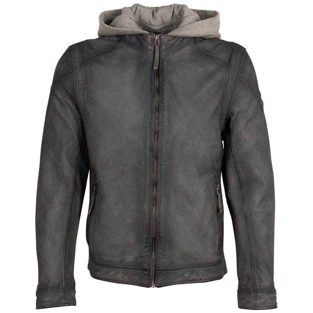 Geaca de Piele Barbati Mauritius Albastru/Gri MMBero - readytowear