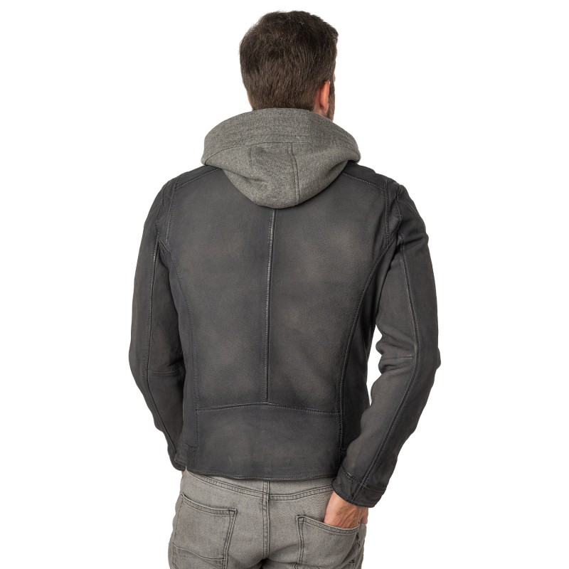 Geaca de Piele Barbati Mauritius Albastru/Gri MMBero – Black Friday