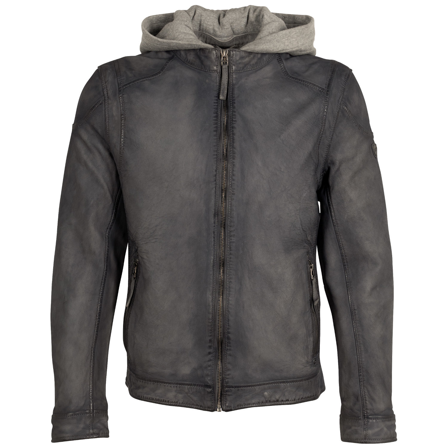 Geaca de Piele Barbati Mauritius Albastru/Gri MMBero – Geci de Piele