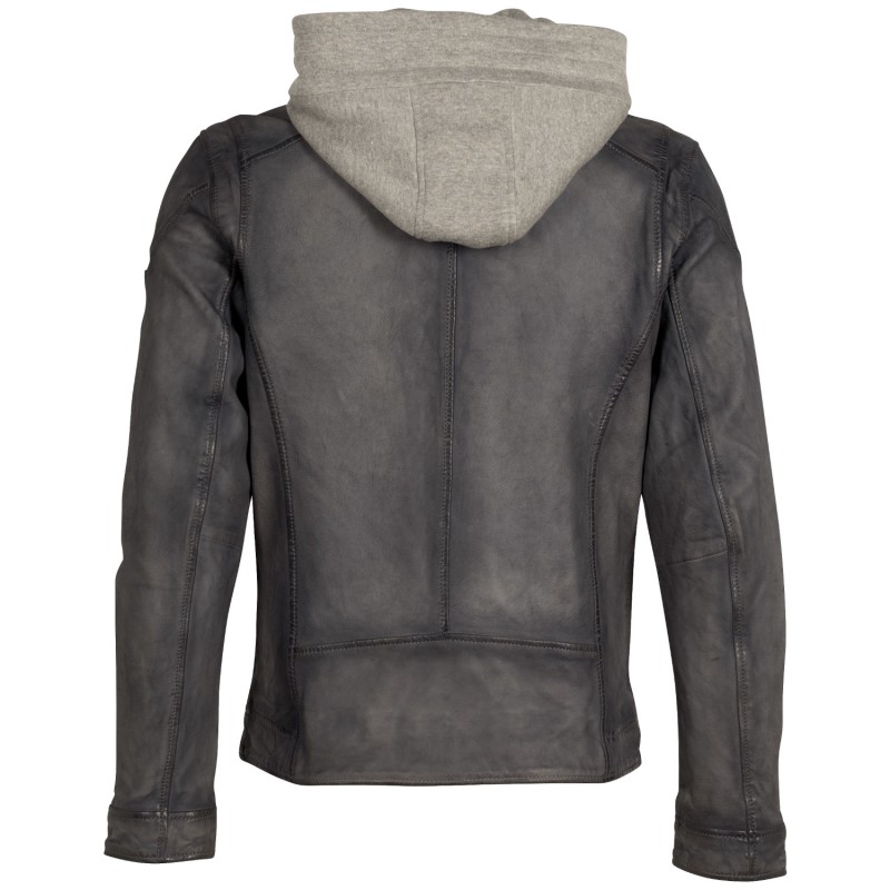 Geaca de Piele Barbati Mauritius Albastru/Gri MMBero – Black Friday