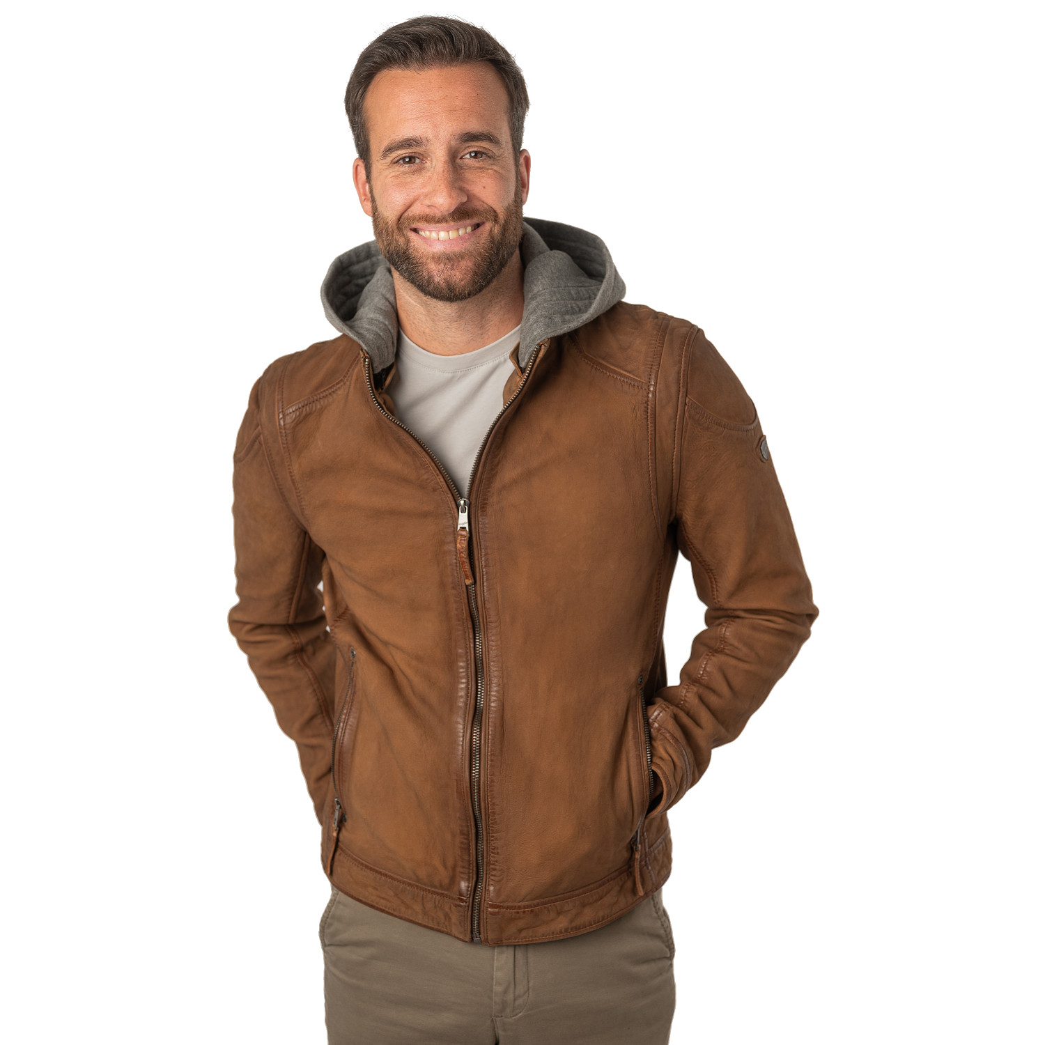 Geaca de Piele Barbati Mauritius Coniac MMBero – Geci de Piele