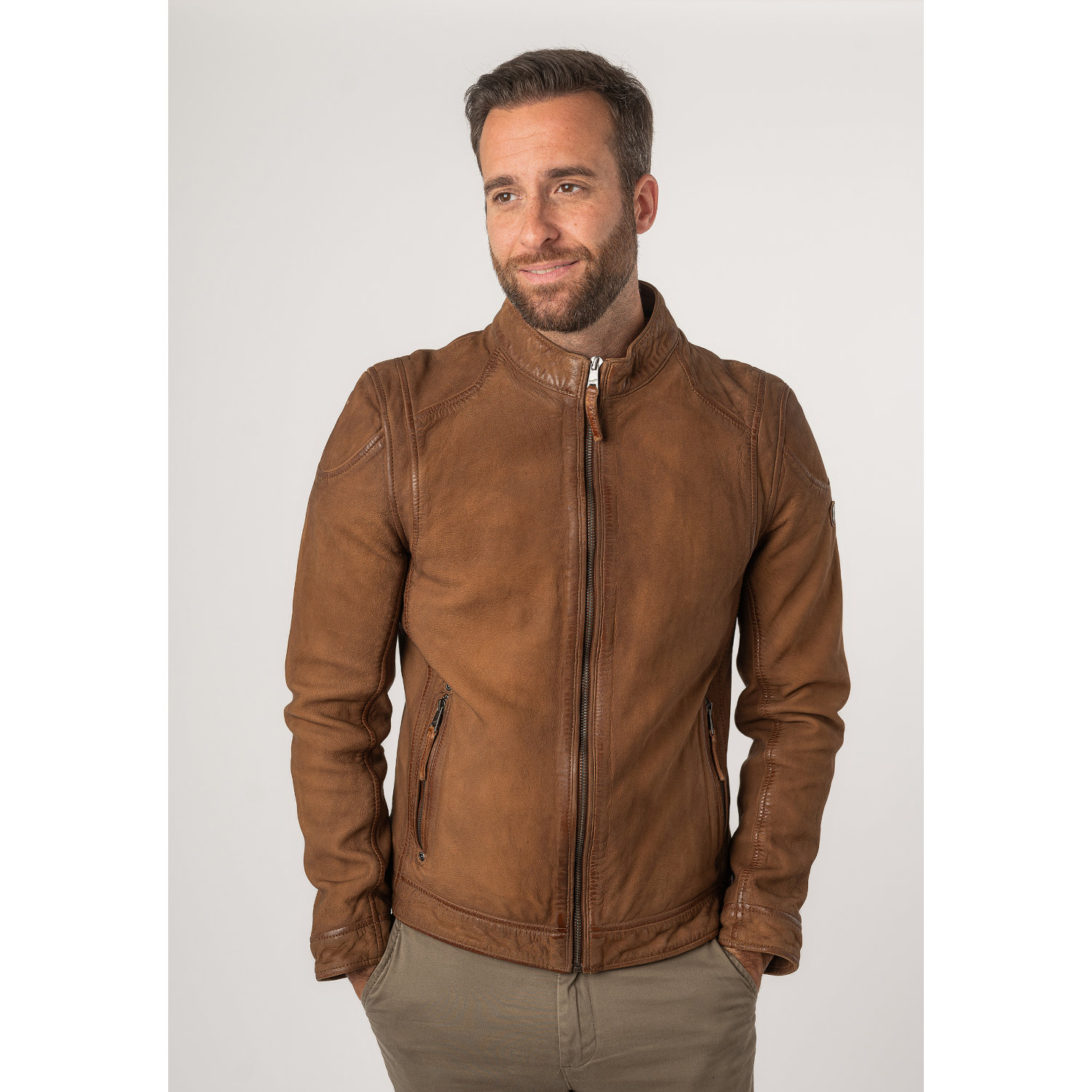 Geaca de Piele Barbati Mauritius Coniac MMBero – Geci de Piele