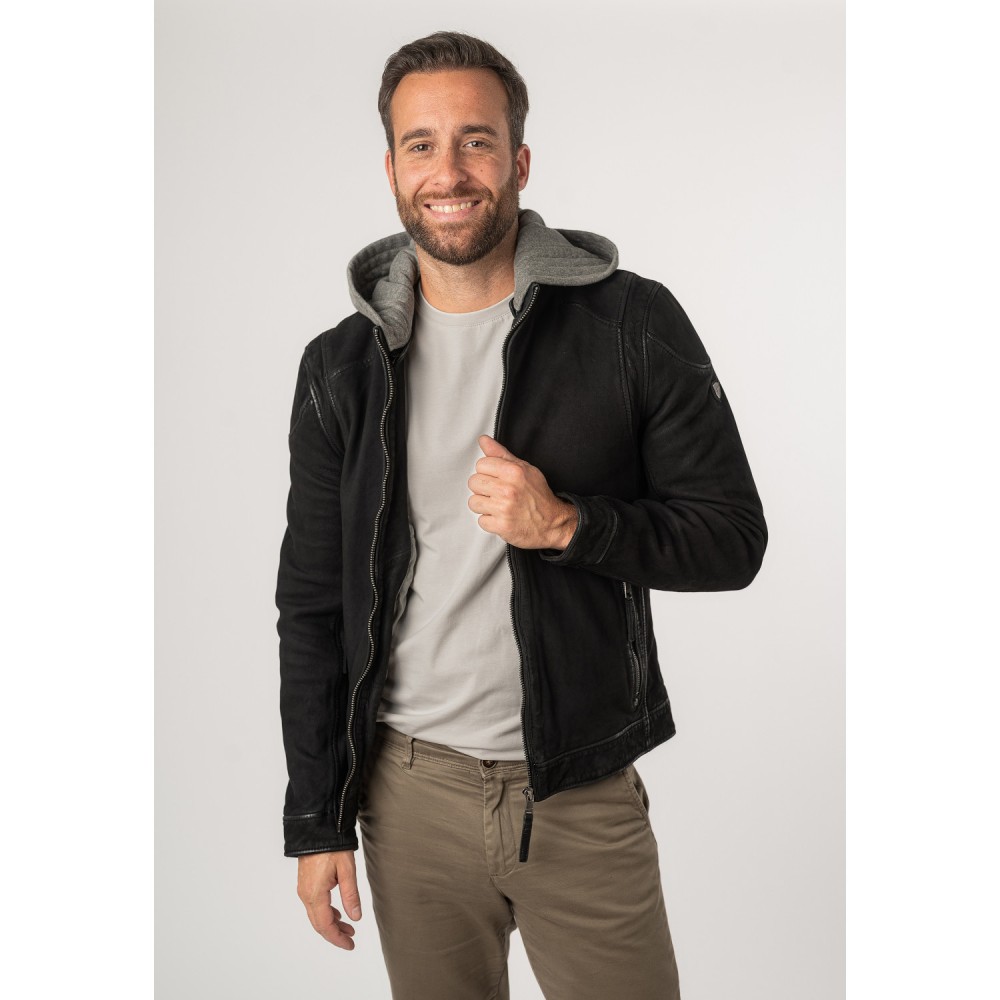 Geaca de Piele Barbati Mauritius Neagra MMBero - readytowear