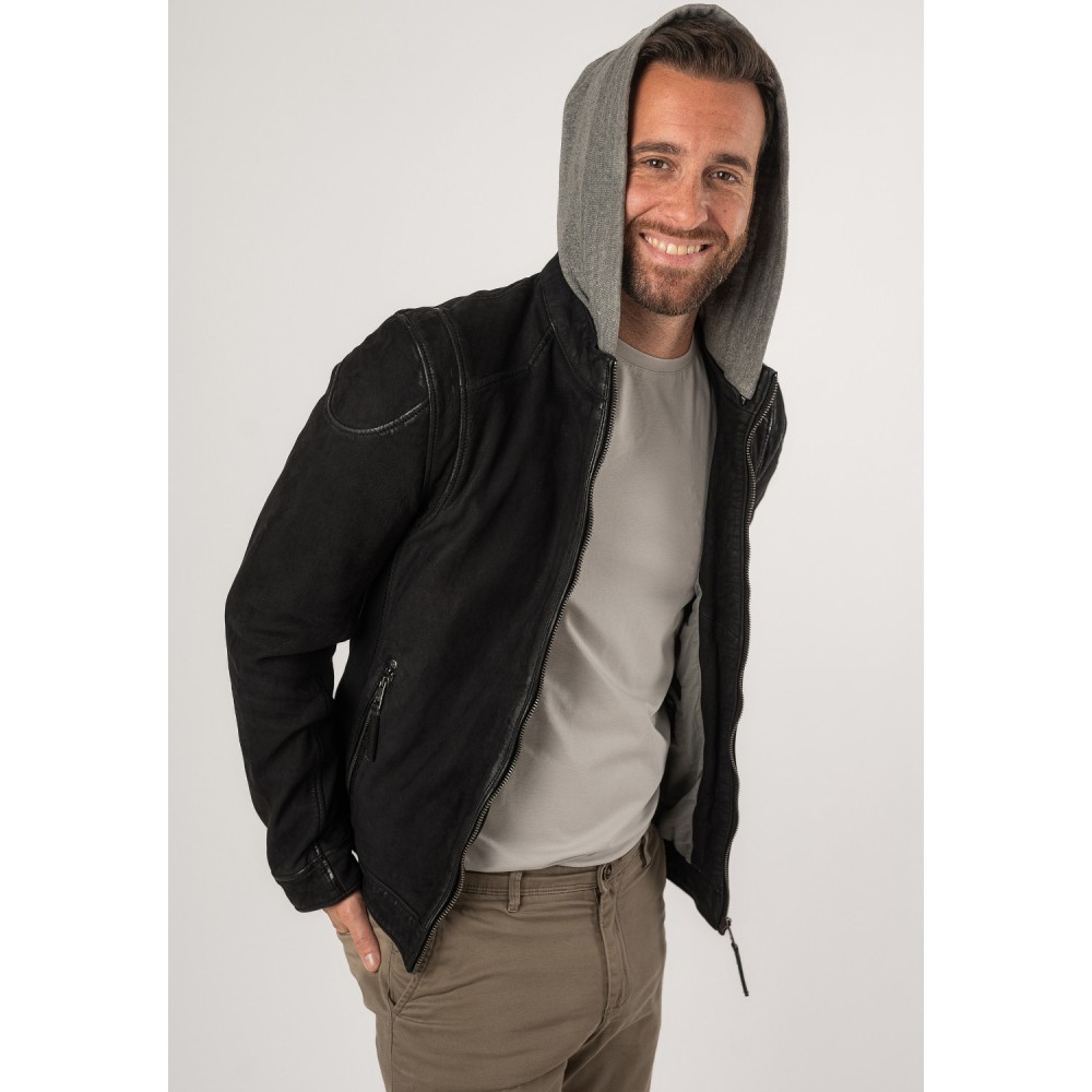 Geaca de Piele Barbati Mauritius Neagra MMBero - readytowear