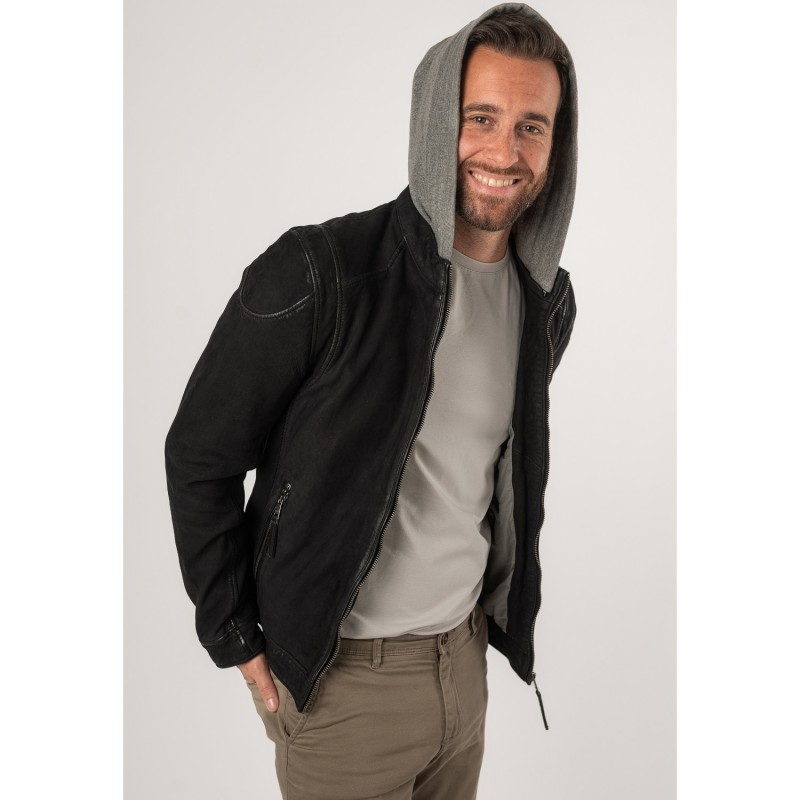 Geaca de Piele Barbati Mauritius Neagra MMBero – Geci de Piele