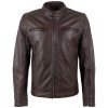 Geacă de Piele Bărbați Mauritius MMBlaco Maro Închis Regular Fit Stil Biker