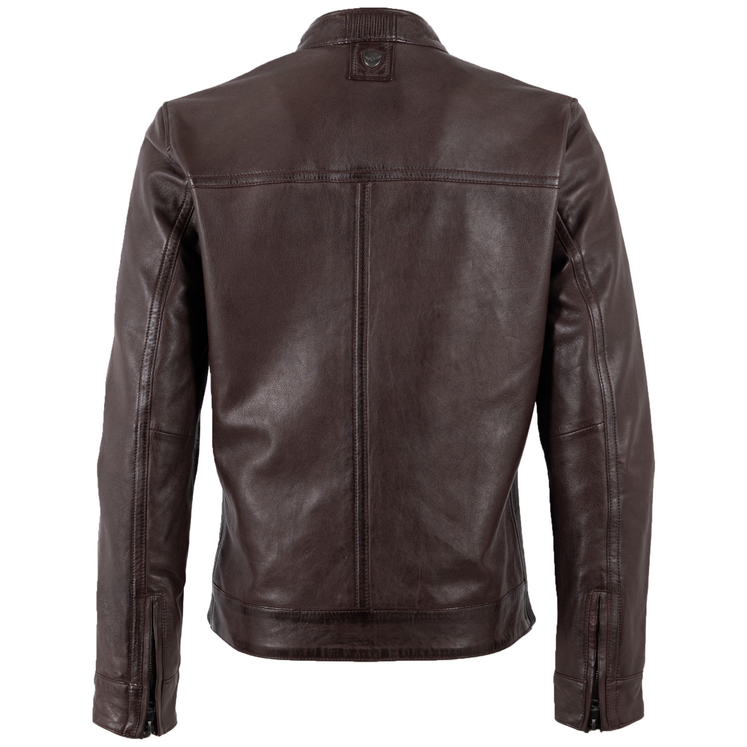 Geacă de Piele Bărbați Mauritius MMBlaco Maro Închis Regular Fit Stil Biker