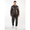Geacă de Piele Bărbați Mauritius MMBlaco Maro Închis Regular Fit Stil Biker