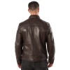 Geacă de Piele Bărbați Mauritius MMBlaco Maro Închis Regular Fit Stil Biker