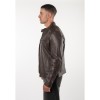 Geacă de Piele Bărbați Mauritius MMBlaco Maro Închis Regular Fit Stil Biker