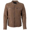 Geacă de piele maro deschis bărbați Mauritius MMBodro stil biker, perforată Geacă de piele bărbați maro deschis Mauritius MMBodro regular fit cu textură perforată