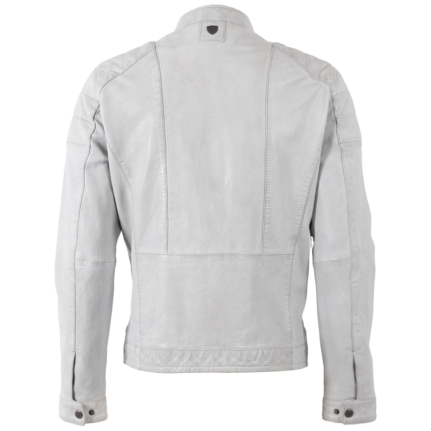 Geacă de Piele Bărbați Mauritius MMBolson Alb Murdar stil biker