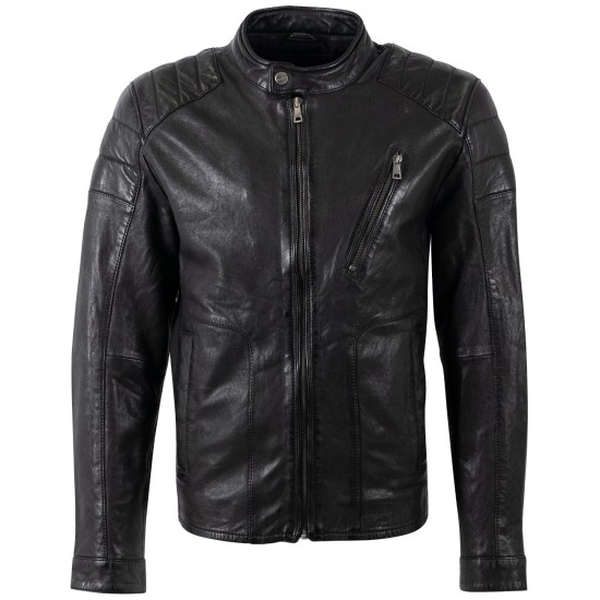 Geaca de Piele Barbati Mauritius Neagra MMBolson