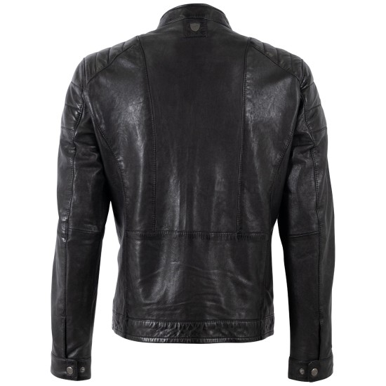 Geaca de Piele Barbati Mauritius Neagra MMBolson