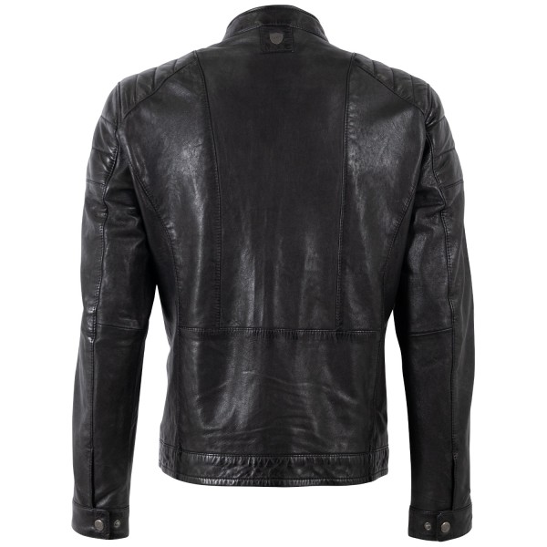 Geaca de Piele Barbati Mauritius Neagra MMBolson