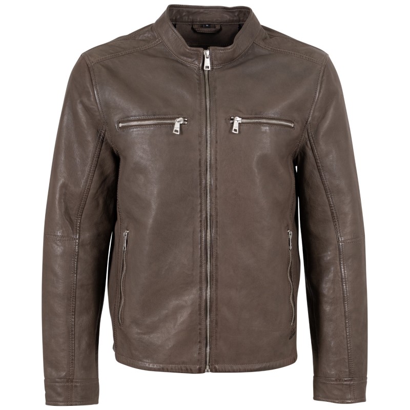 Geaca de Piele Barbati Mauritius Maro Inchis MMBounto – Geci de Piele