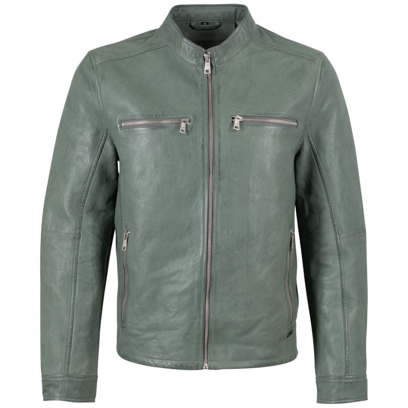 Geaca de Piele Barbati Mauritius Verde MMBounto – Geci de Piele