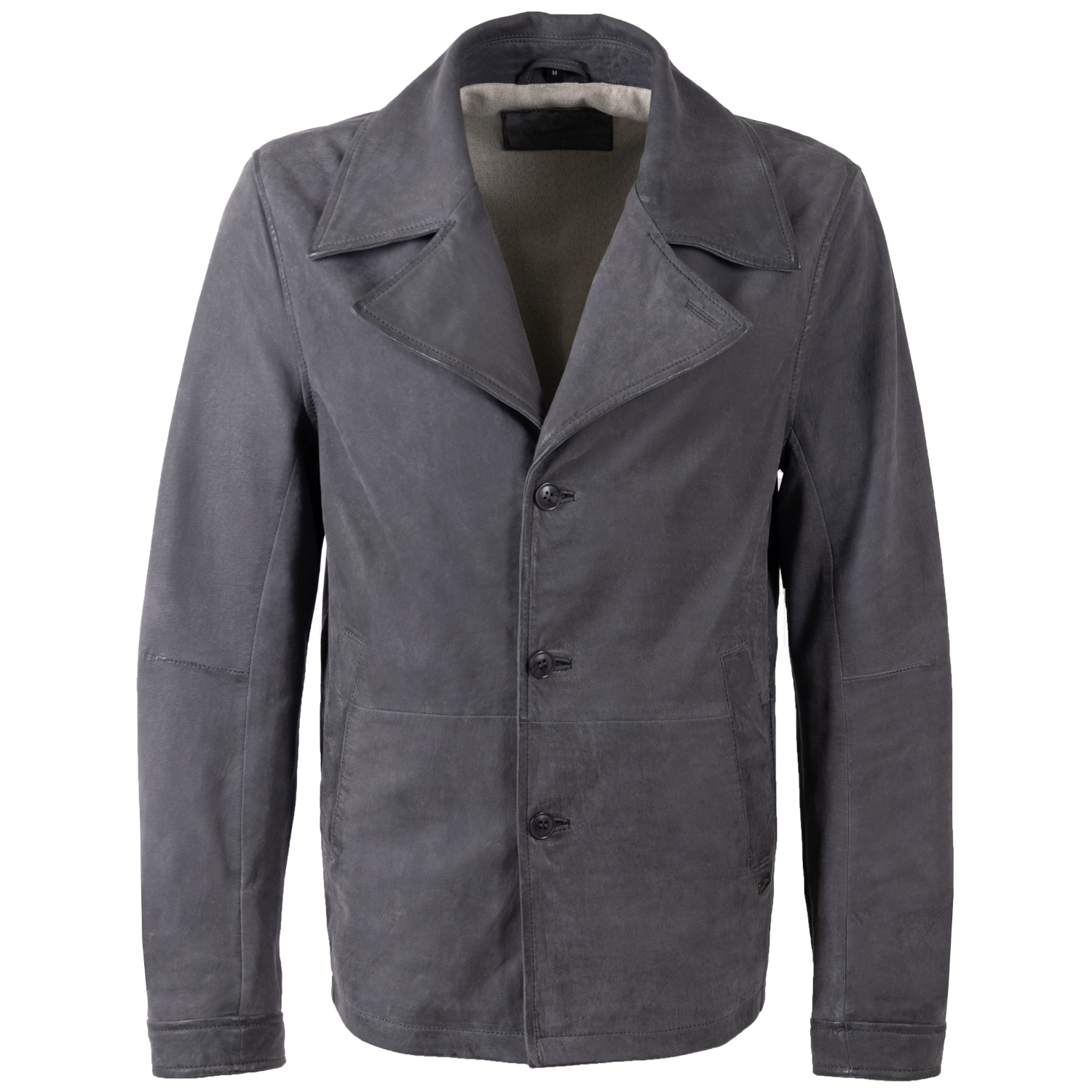 Sacou de piele pentru bărbați Mauritius MMBravon albastru închis Regular Fit