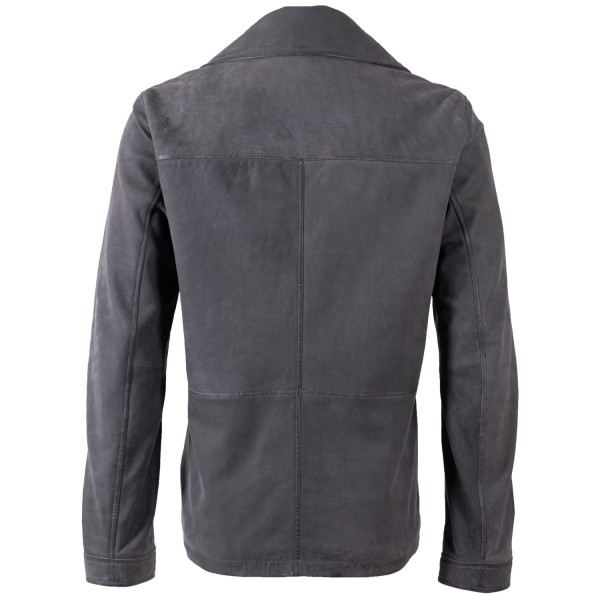 Sacou de Piele Barbati Mauritius Albastru Inchis MMBravon