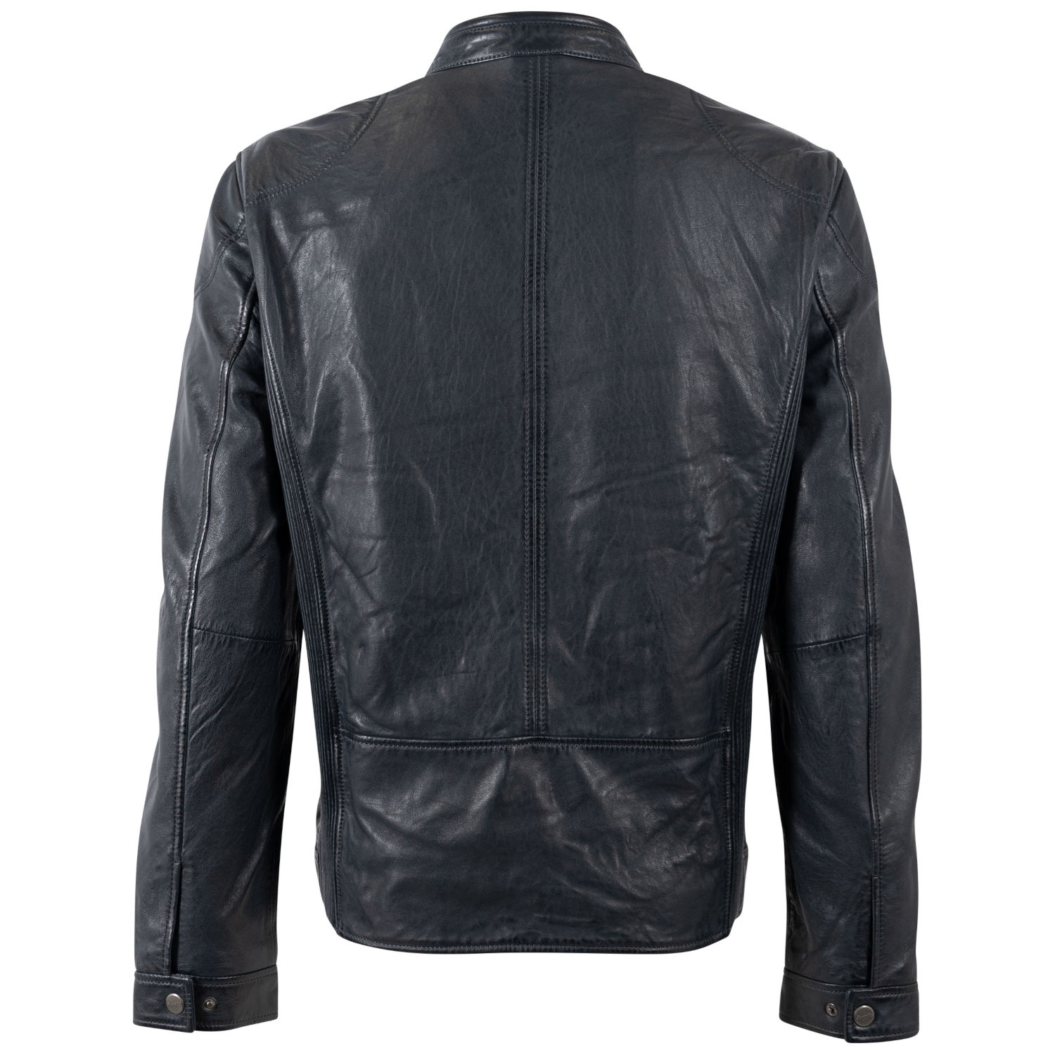 geaca de piele barbati Mauritius MMByjan bleumarin comfort fit stil casual