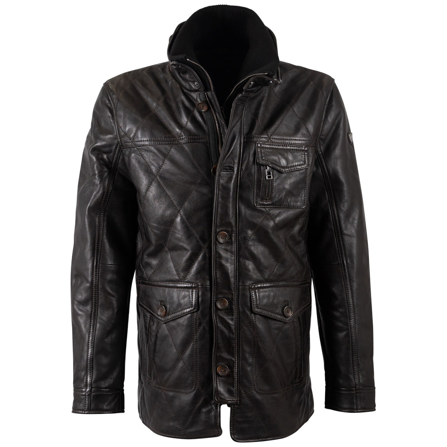 Geaca Lunga de Piele Barbati Mauritius Maro Inchis MMCassimo – Geci de Piele