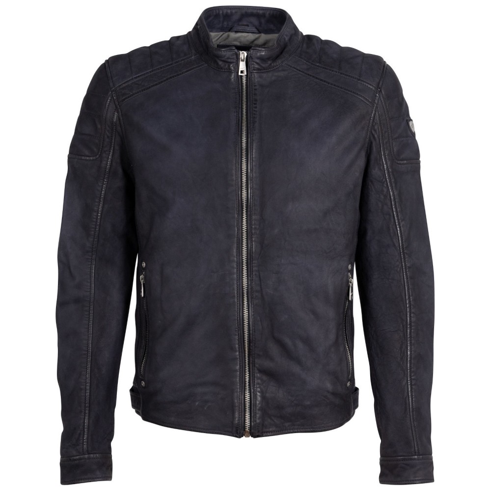 Geaca de Piele Barbati Mauritius Albastru Inchis MMCayo - readytowear