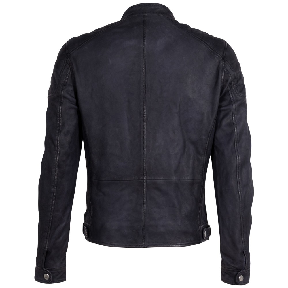 Geaca de Piele Barbati Mauritius Albastru Inchis MMCayo - readytowear