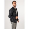 Geaca de Piele Barbati Mauritius Albastru Inchis MMCayo - readytowear.ro