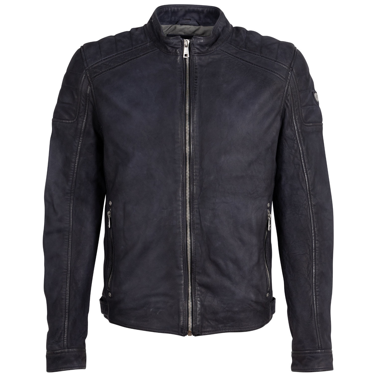 Geaca de Piele Barbati Mauritius Albastru Inchis MMCayo – Geci de Piele