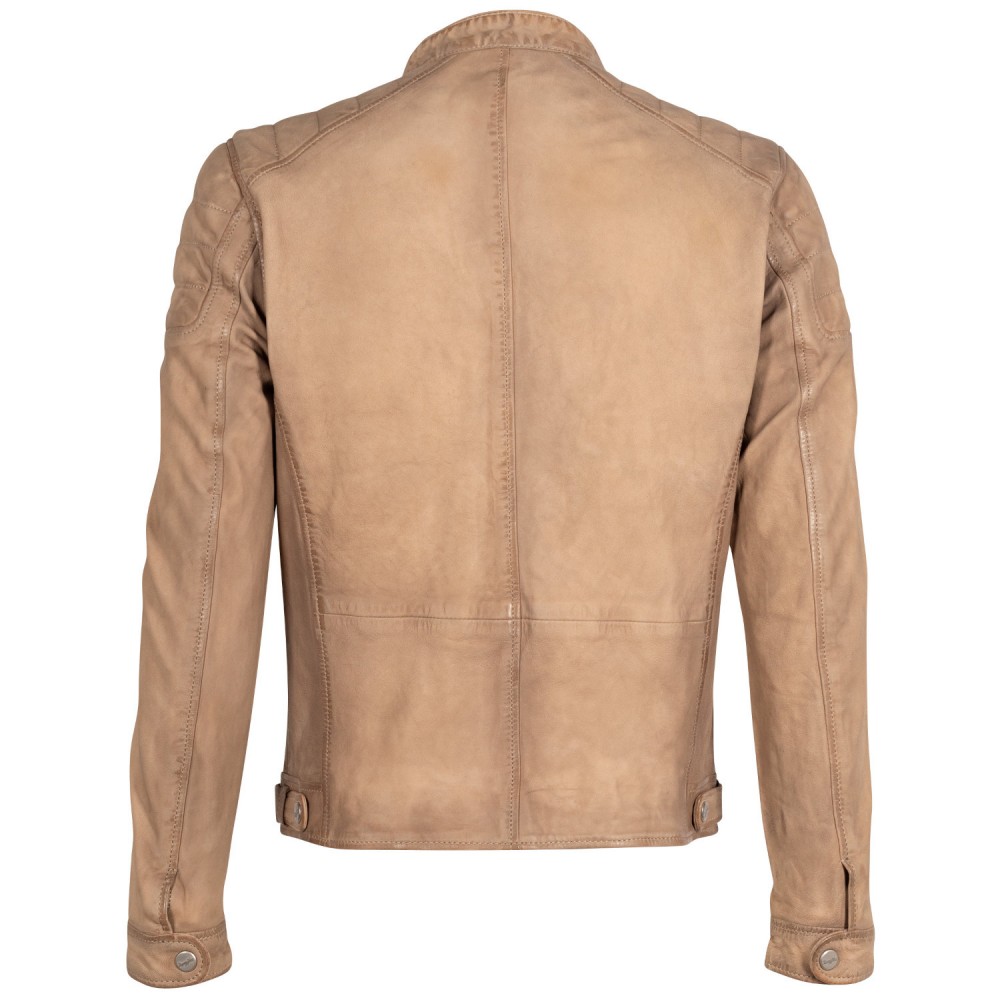 Geaca de Piele Barbati Mauritius Bej MMCayo - readytowear