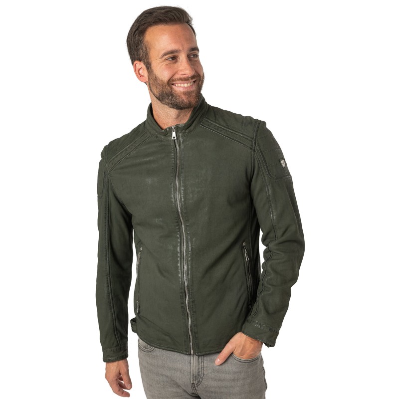 Geaca de Piele Barbati Mauritius Olive MMCayo – Geci de Piele