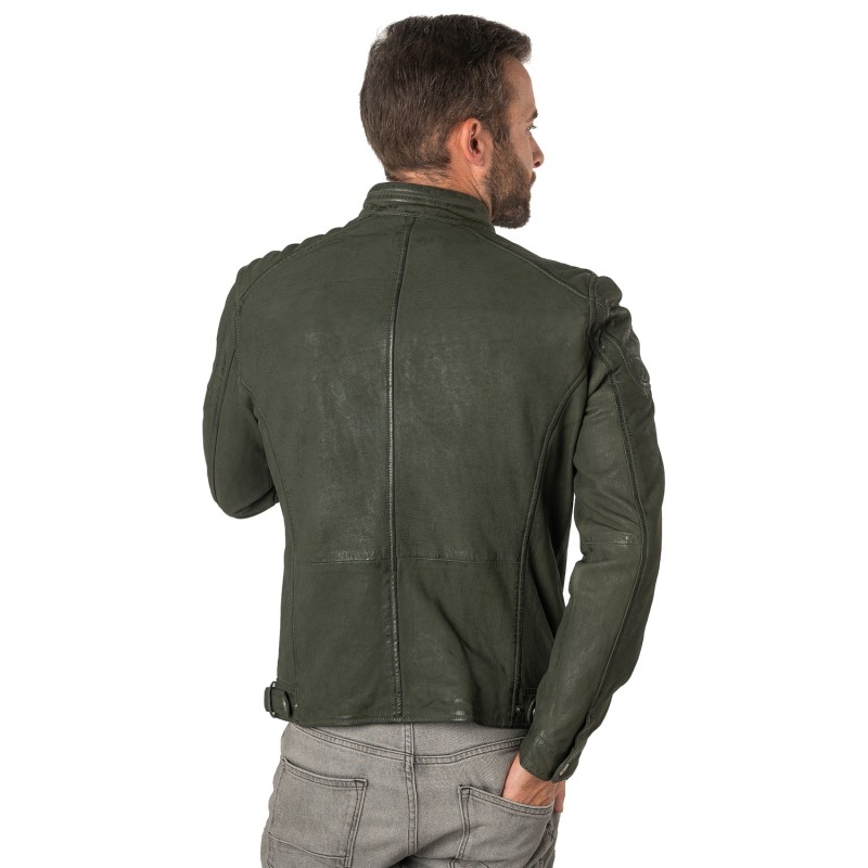 Geaca de Piele Barbati Mauritius Olive MMCayo – Geci de Piele