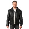 Geaca de Iarna din Piele Barbati Mauritius Neagra MMCeylor - readytowear