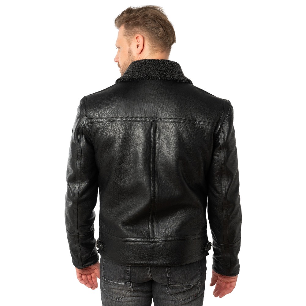 Męska skórzana kurtka Mauritius Czarna MMCeylor