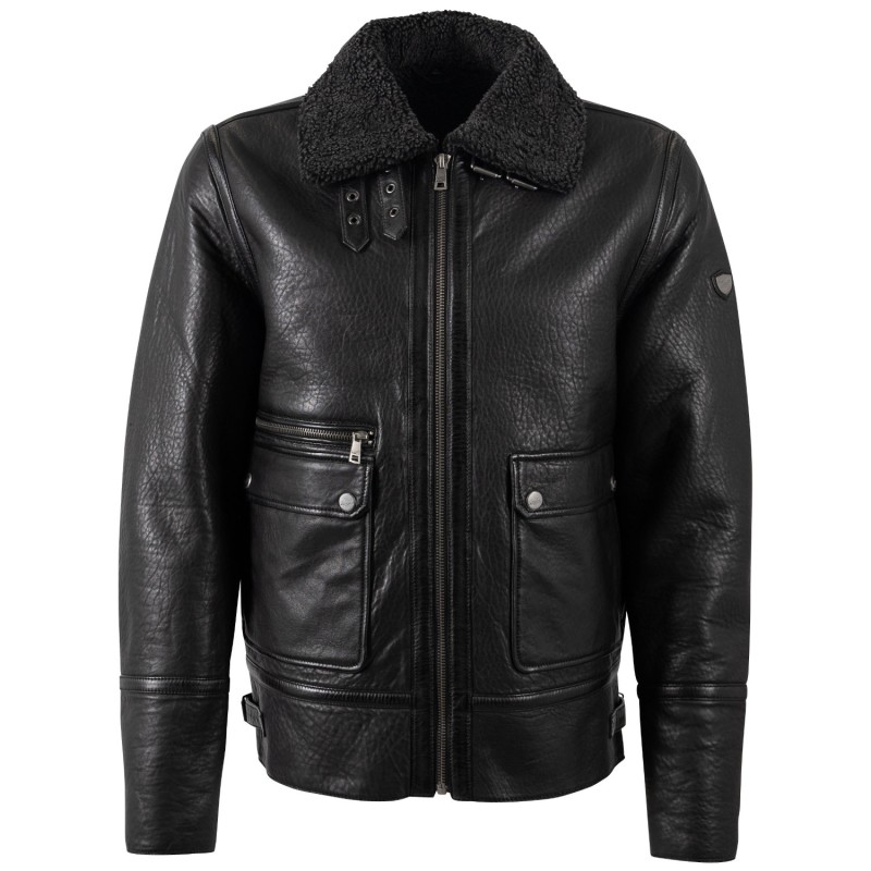 Geaca de Iarna din Piele Barbati Mauritius Neagra MMCeylor – STOC