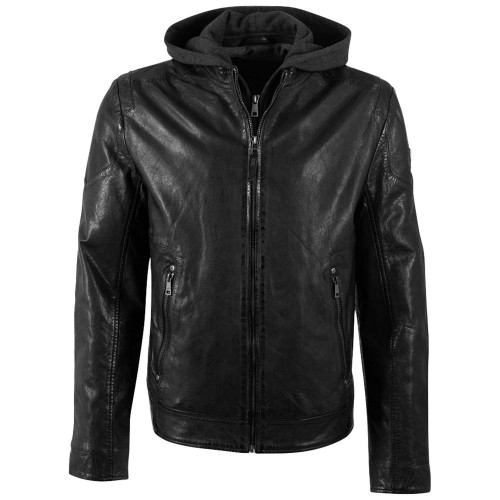 Geaca de Piele Barbati Mauritius Neagra MMCharlik