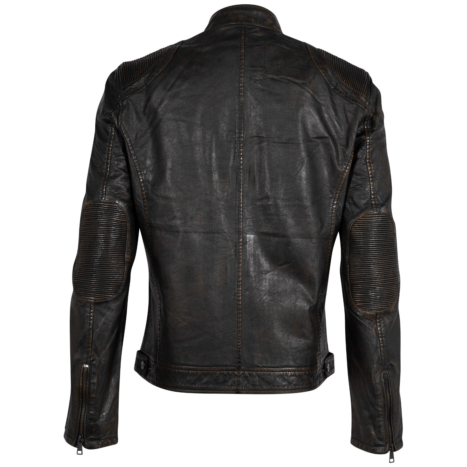 Geacă de piele bărbați Mauritius MMChesney negru bej Geacă de piele naturală bărbați Mauritius MMChesney biker negru bej