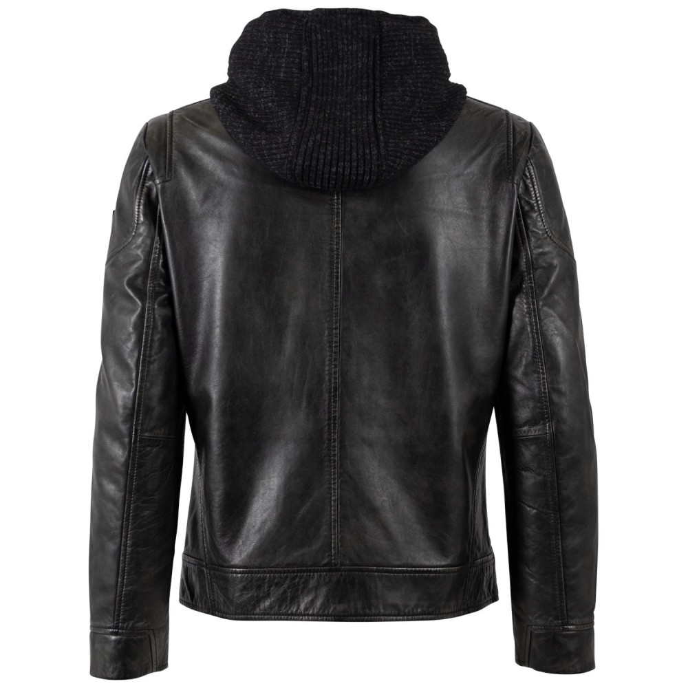 Geaca de Piele Barbati Mauritius Antracit Inchis MMCholly - readytowear