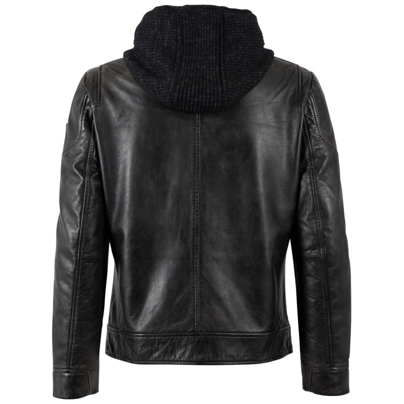 Geaca de Piele Barbati Mauritius Antracit Inchis MMCholly – Black Friday