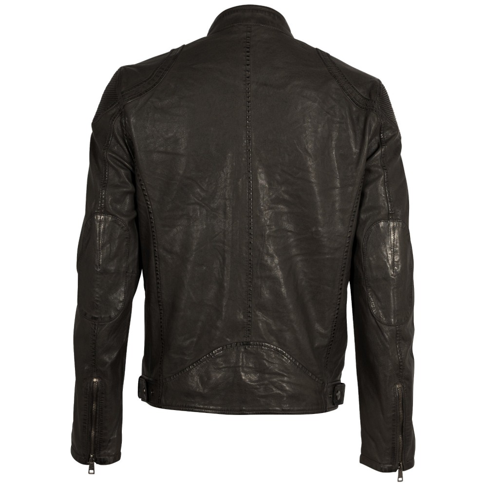 Geaca de Piele Barbati Mauritius Gri Inchis MMCollins - readytowear