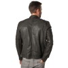Geaca de Piele Barbati Mauritius Gri Inchis MMCollins – Black Friday